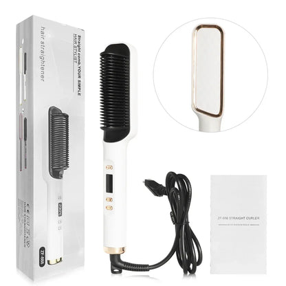 Electric Hot Comb Straight Hair Straightener Comb Straightening Brush Negative Ion Multifunctional Anti-Scalding Styling Tool